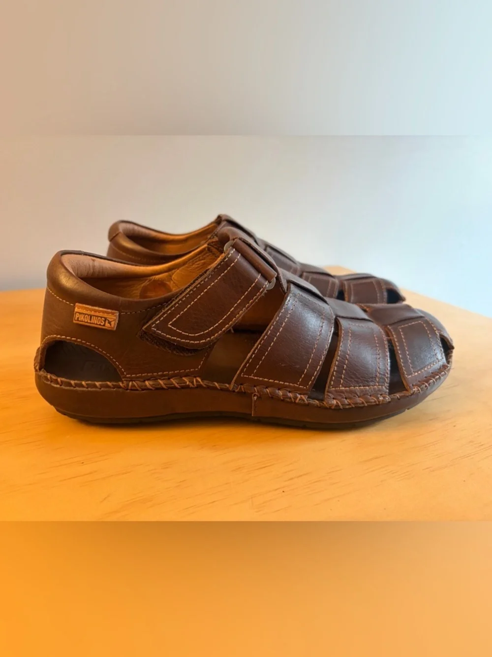 Pikolinos Men's Brown Leather Fisherman Tarifa Sandal in Olmo